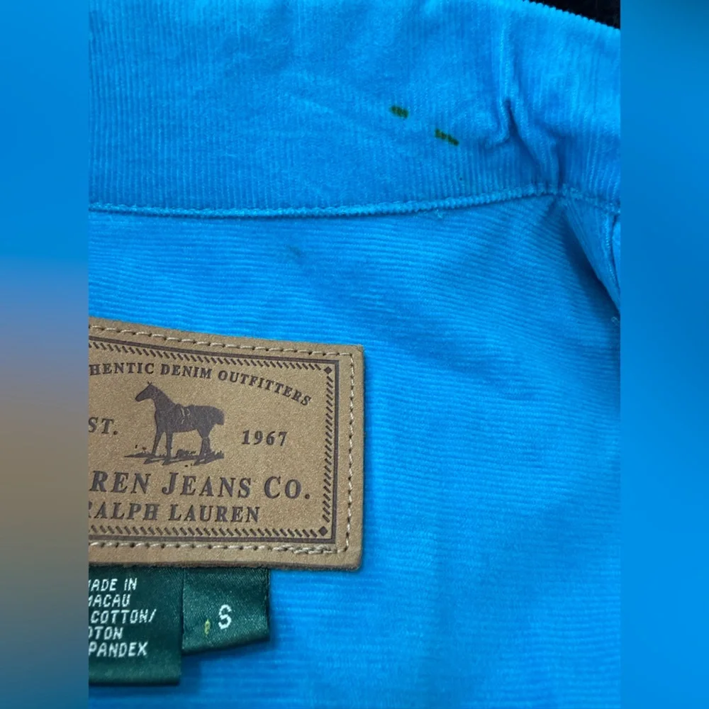 Ralph Lauren Bright Blue Corduroy Jacket Size Small - Picture 9 of 9